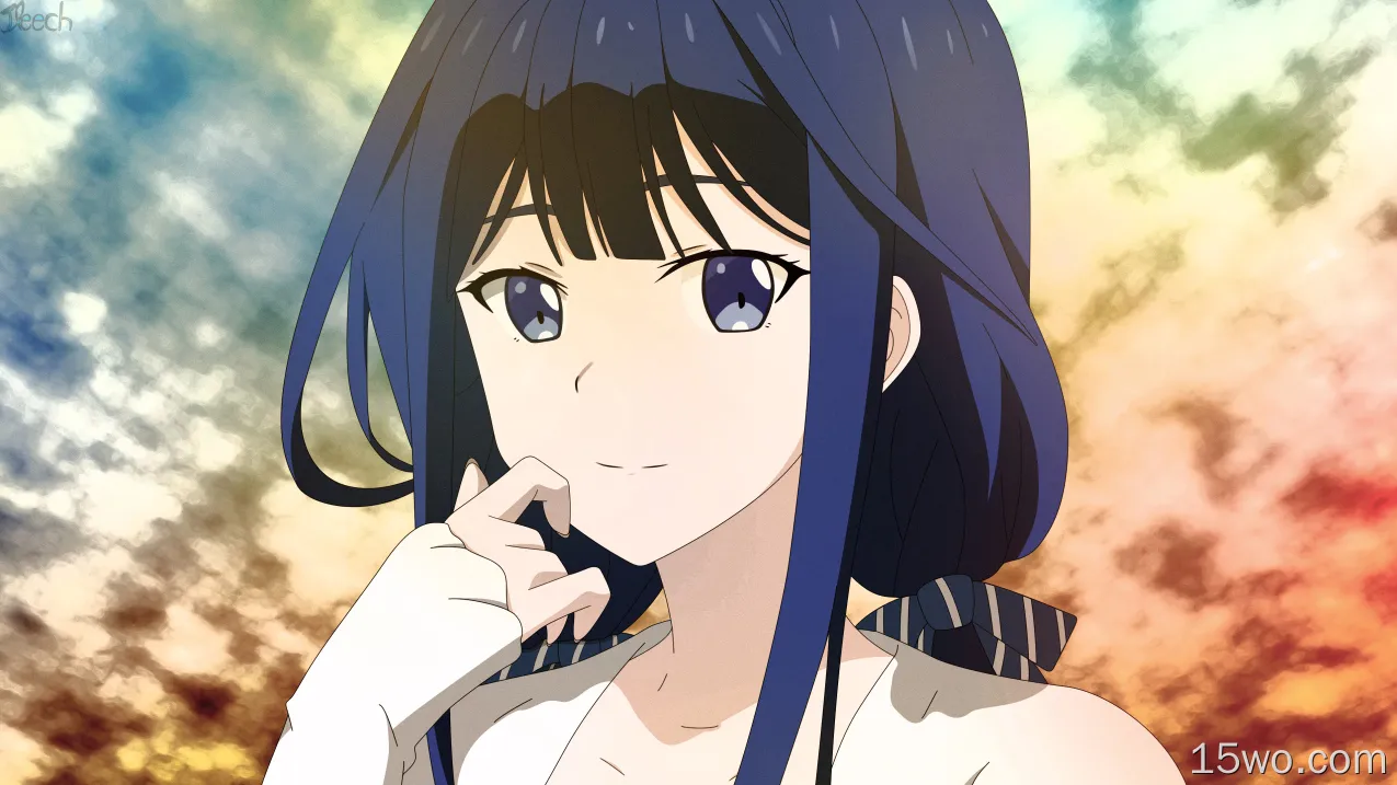 动漫 政宗君的复仇 Blue Hair Masamune-kuns no Revenge Aki Adagaki Blue Eyes Anime 高清壁纸