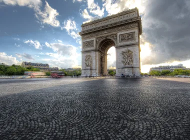 人造 凯旋门 纪念建筑 巴黎 法国 Monument 延时摄影 高清壁纸 3840x2160