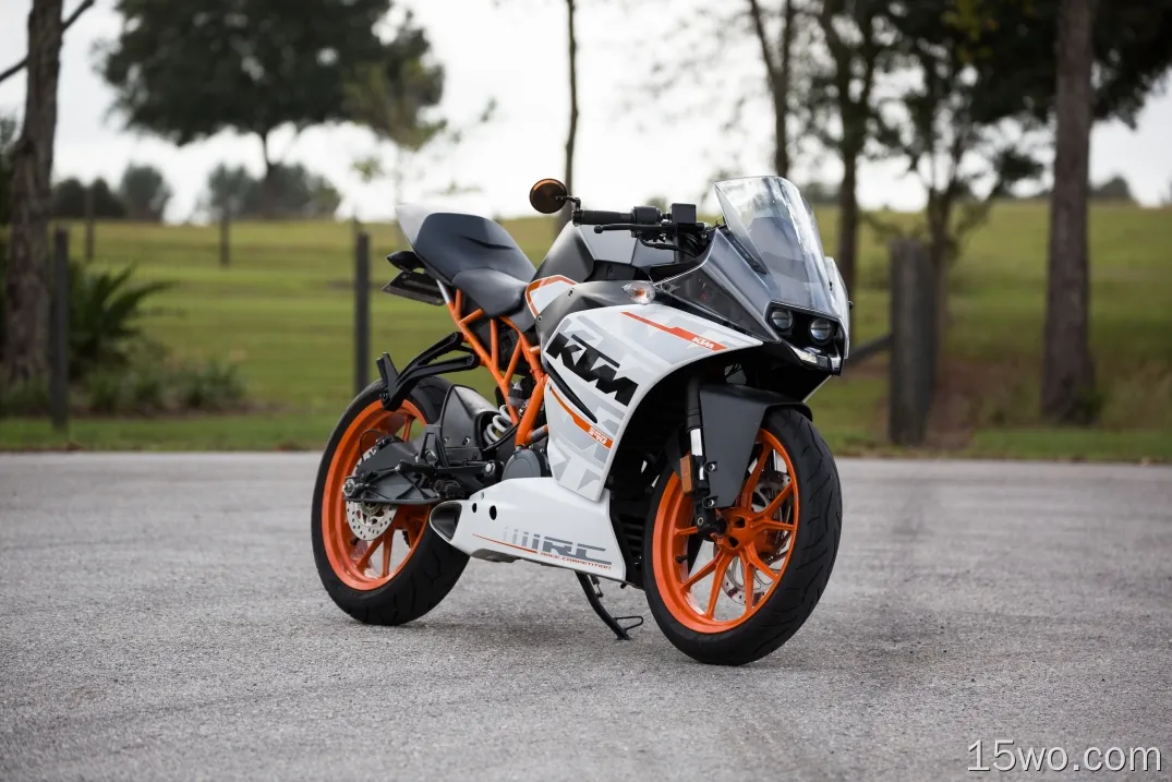 ktm 390，摩托车，白色，侧视图