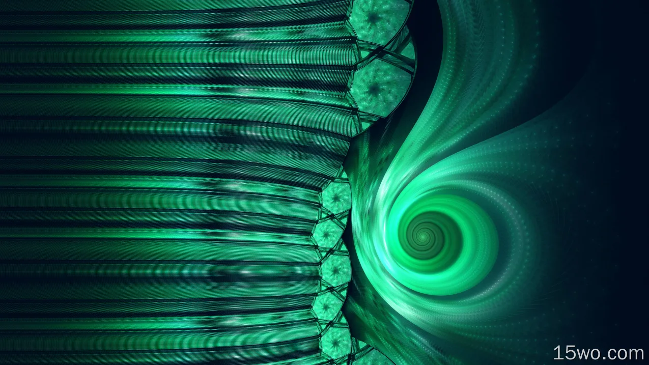 抽象 分形 艺术 数字艺术 绿色 漩涡 高清壁纸