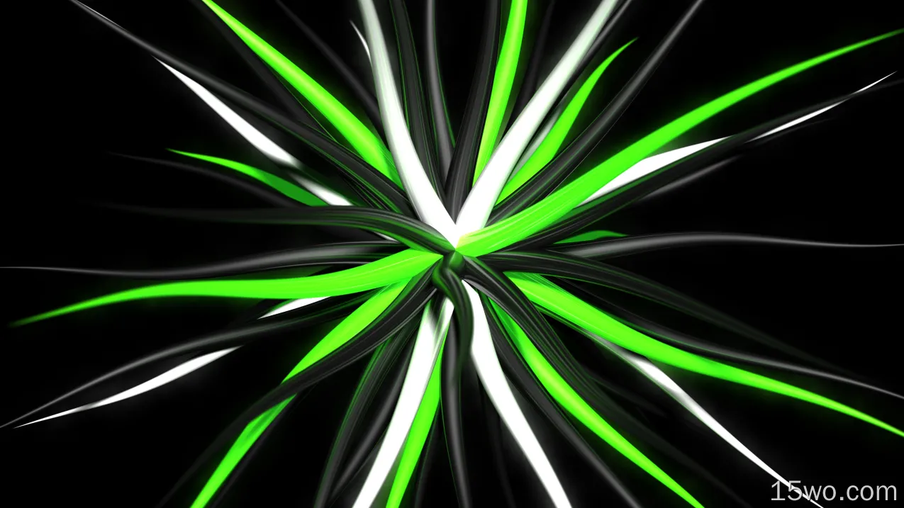 艺术 数字艺术 抽象 黑色 绿色 3D CGI 高清壁纸