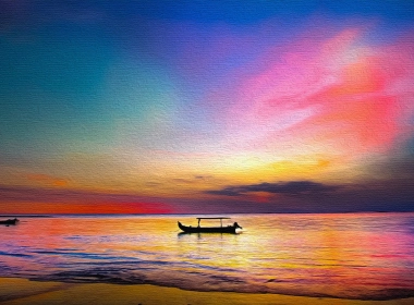 艺术 日落 海洋 色彩 高清壁纸 3840x2160