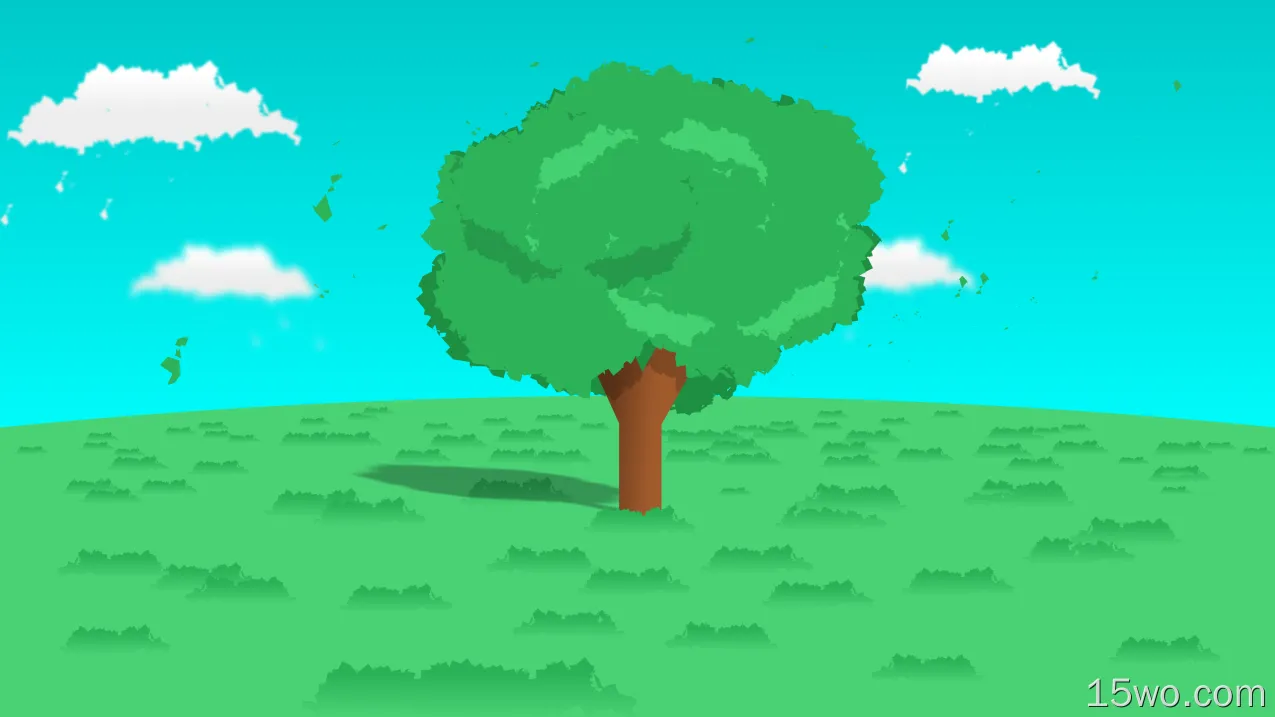 艺术 树 绿色 风景 Lonely Tree 矢量 高清壁纸