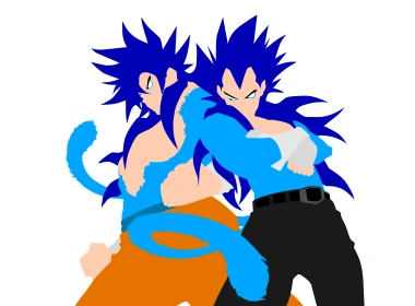 动漫 龙珠超 七龙珠 Goku Vegeta Super Saiyan Blue Blue Hair Boy Minimalist 高清壁纸 7680x4320