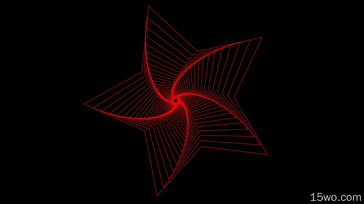 抽象 星星 数字艺术 分形 线条 红色 高清壁纸