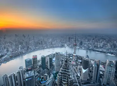 上海塔,地平线,冬天,上海世界金融中心,城市景观,壁纸,3200x2009 3200x2009