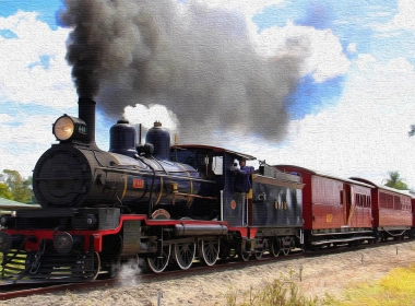 座驾 Steam Train 艺术 火车 高清壁纸 3840x2160